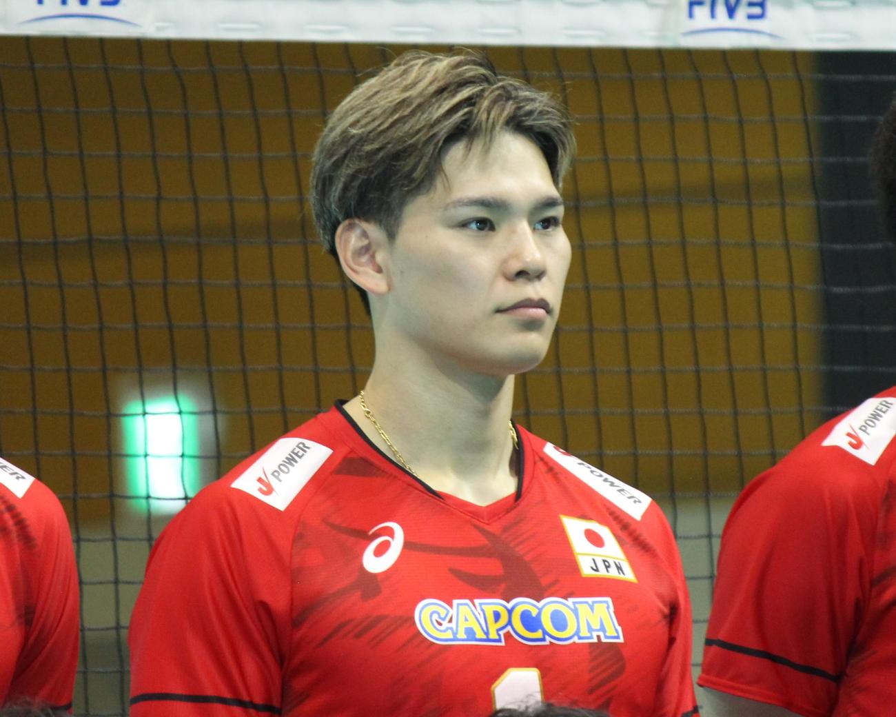 キックオフ会見に出席したバレーボール男子日本代表の西田有志（撮影・勝部晃多）