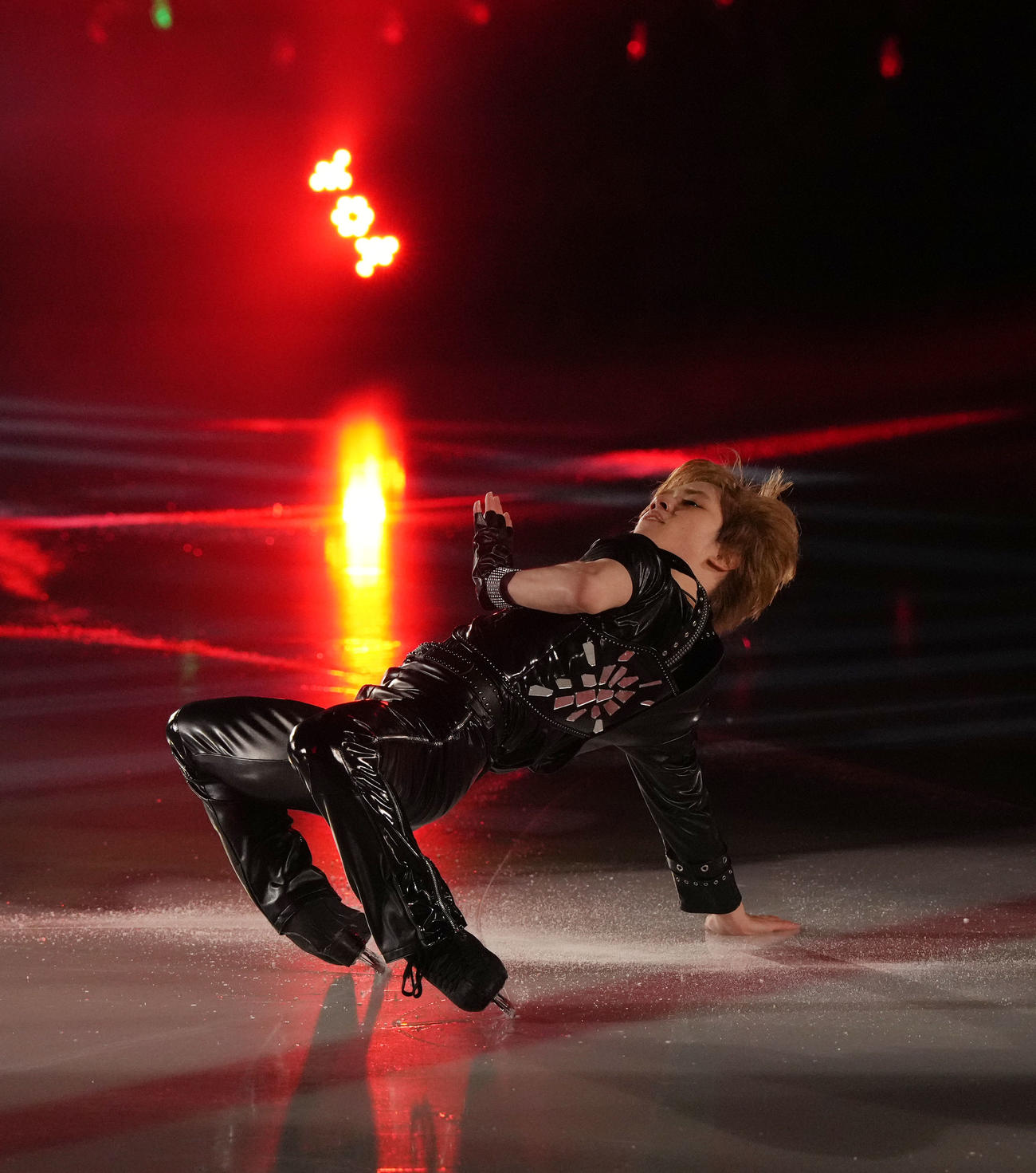 華麗な演技を披露する宇野昌磨さん（撮影・森本幸一）