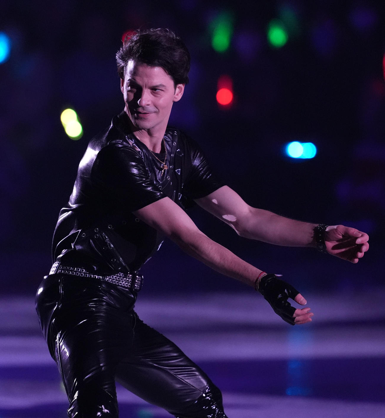 華麗な演技を披露するステファン・ランビエルさん（撮影・森本幸一）