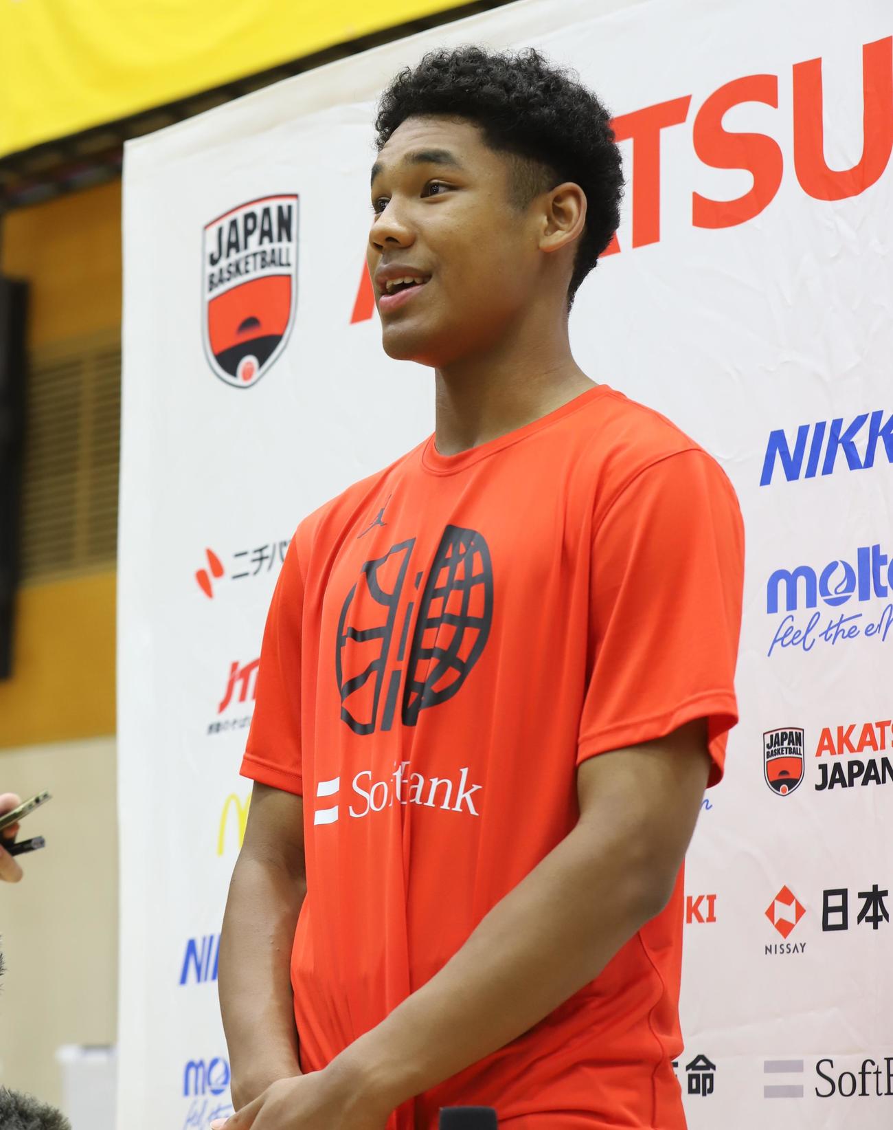 バスケットボール男子日本代表ディベロップメントキャンプに参加した白谷（撮影・藤塚大輔）