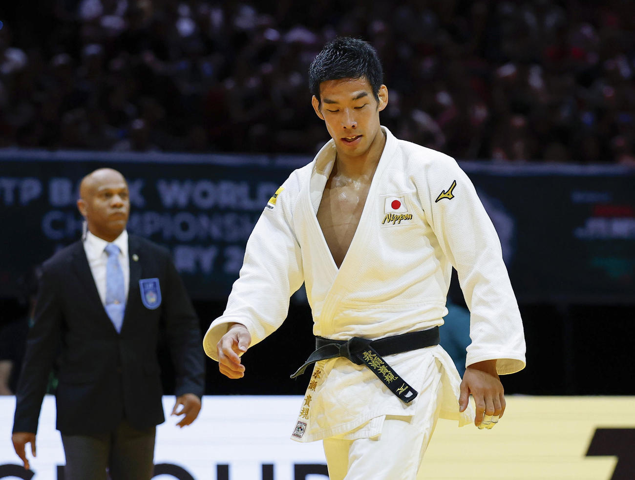男子81キロ級2回戦で敗れた永瀬貴規＝ブダペスト（共同）
