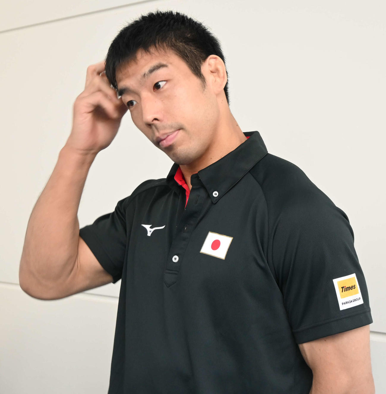 柔道世界選手権から帰国した男子81キロ級代表の永瀬貴規（撮影・飯岡大暉）