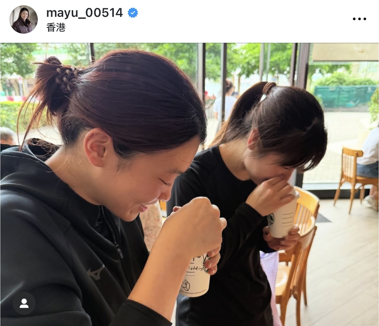 川畑遥奈、中川つかさとカフェで1枚（石川真佑のインスタグラムから）
