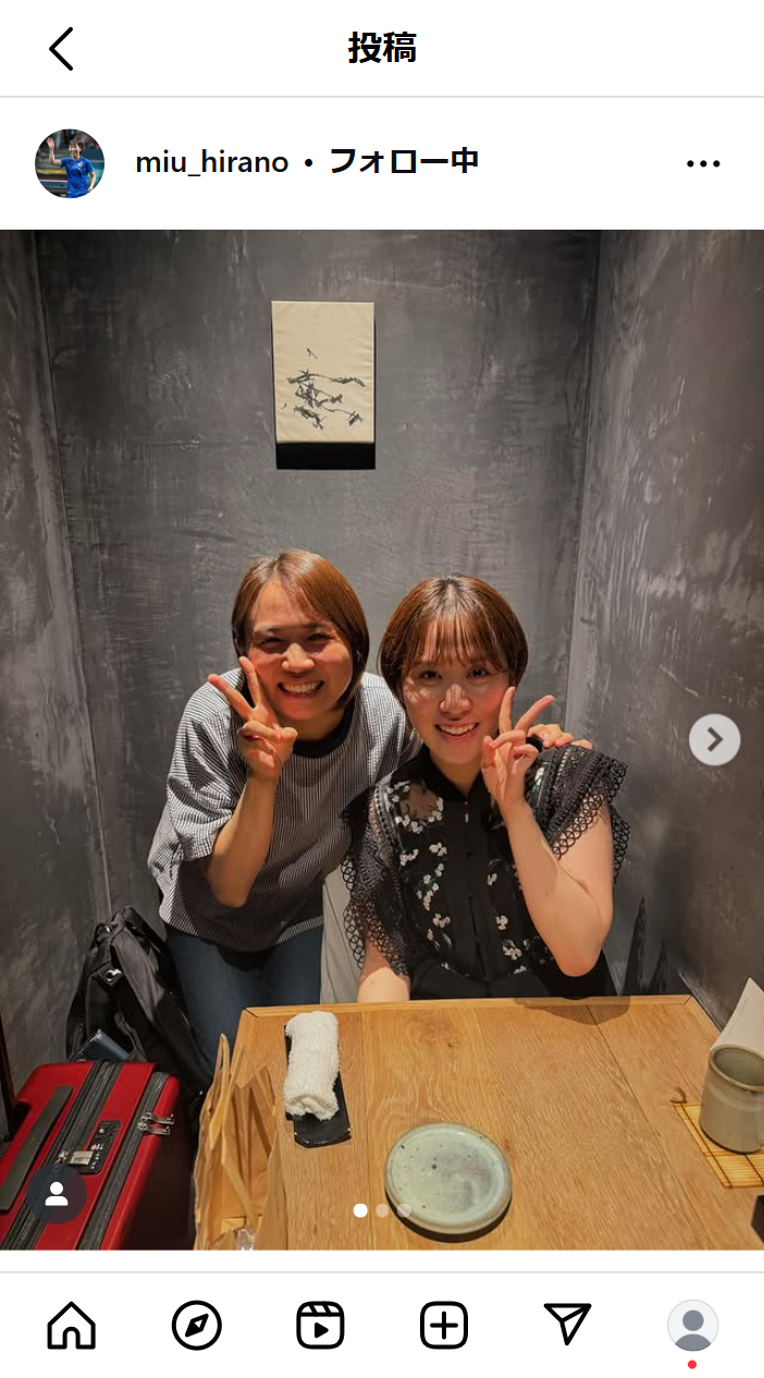 平野美宇のインスタグラムから