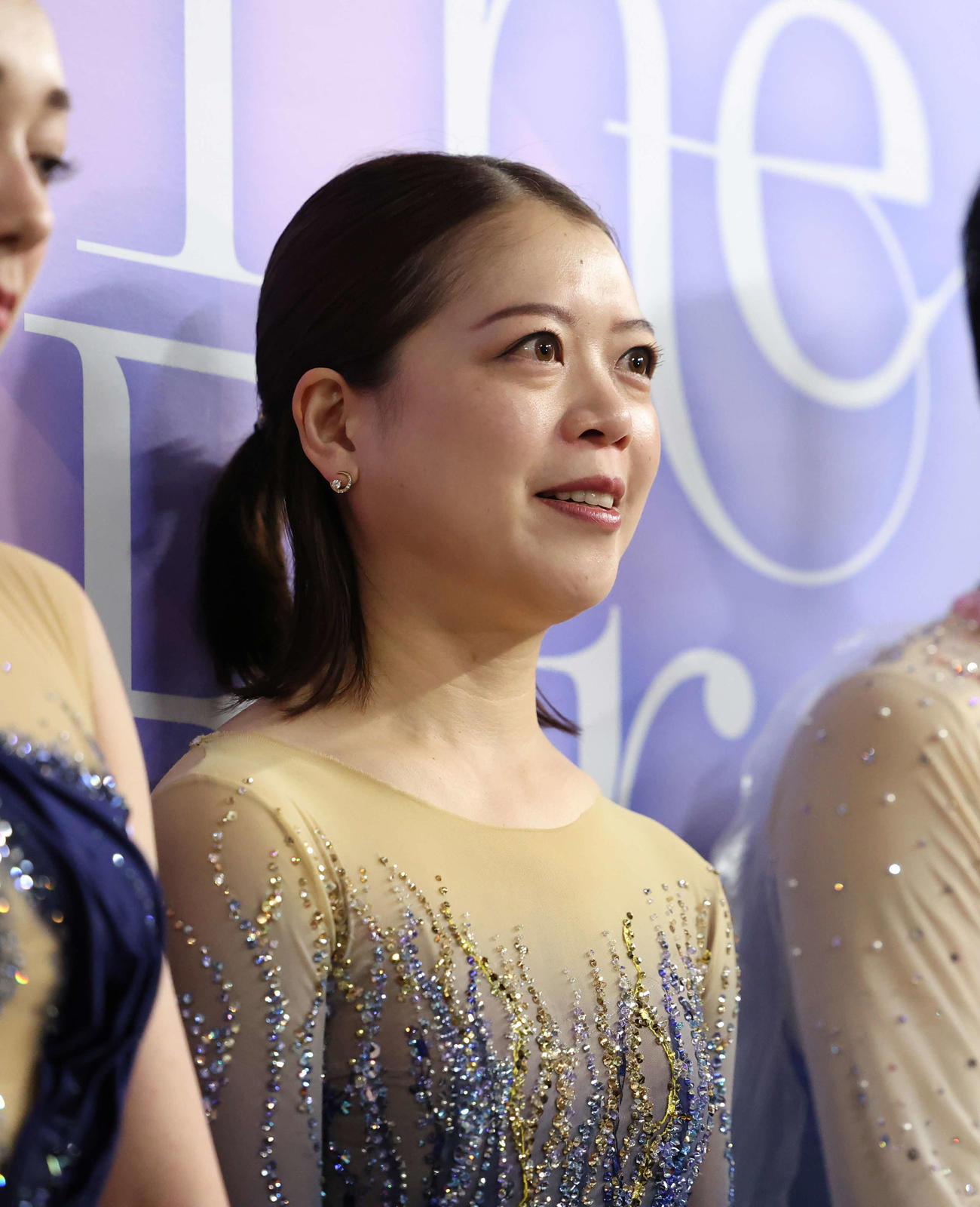 「The First Skate」　囲み取材で話をする鈴木（撮影・増田悦実）