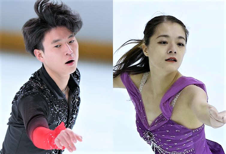 フィギュアスケートで新たにペアを結成した本田ルーカス剛史（左）と籠谷歩未