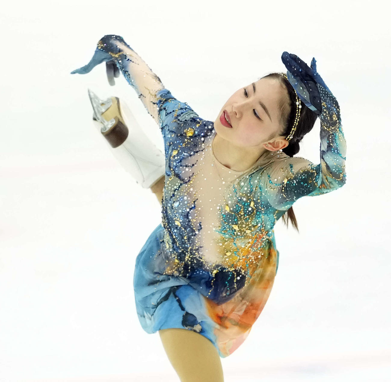シニア女子　圧巻の演技で優勝を飾った住吉りをん（撮影・たえ見朱実）