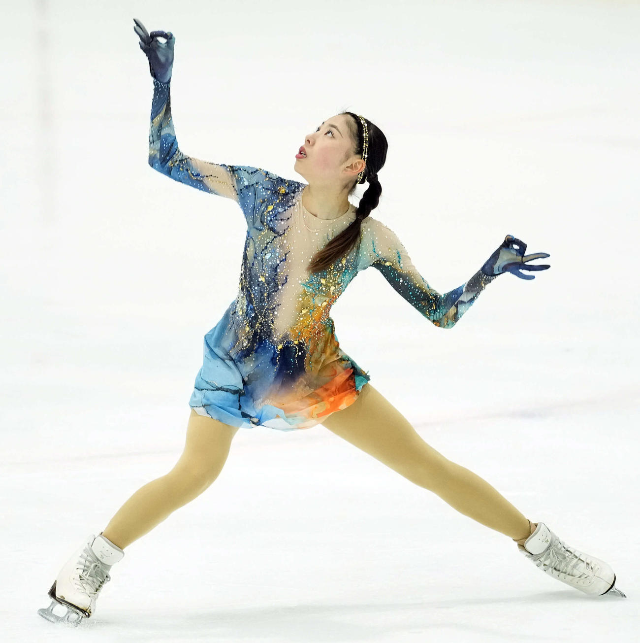 シニア女子　フリーの演技を披露する住吉りをん（撮影・たえ見朱実）