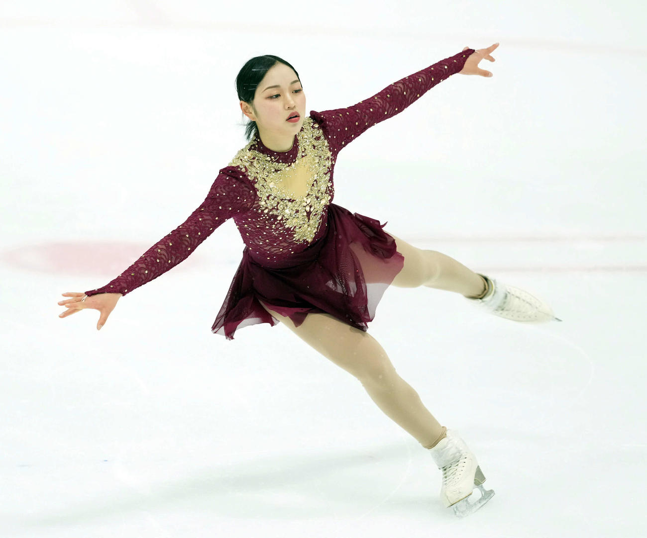 シニア女子　ジャンプを成功させる江川マリア（撮影・たえ見朱実）