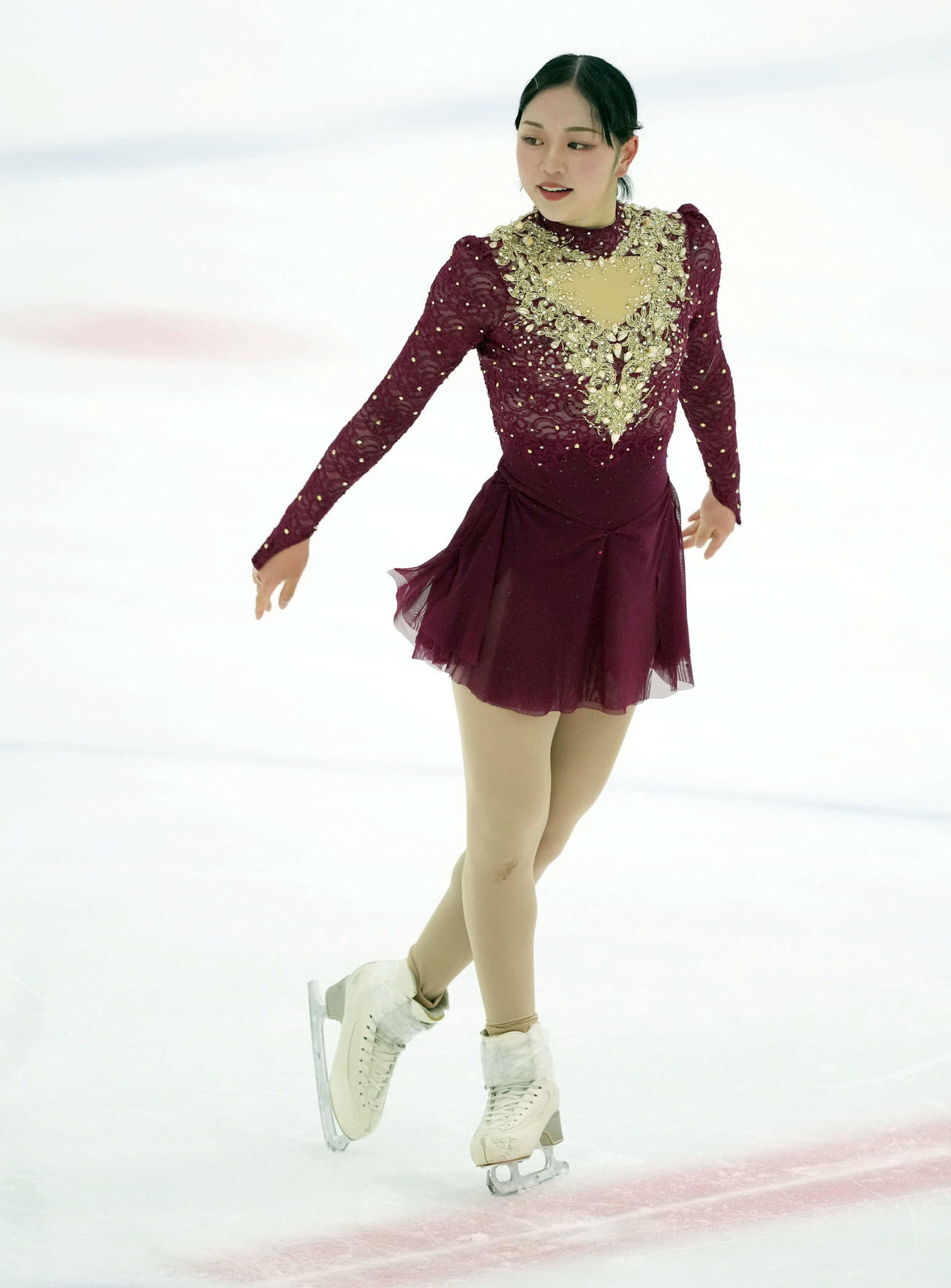 シニア女子　演技を終了し、凜（りん）とした表情を見せる江川マリア（撮影・たえ見朱実）