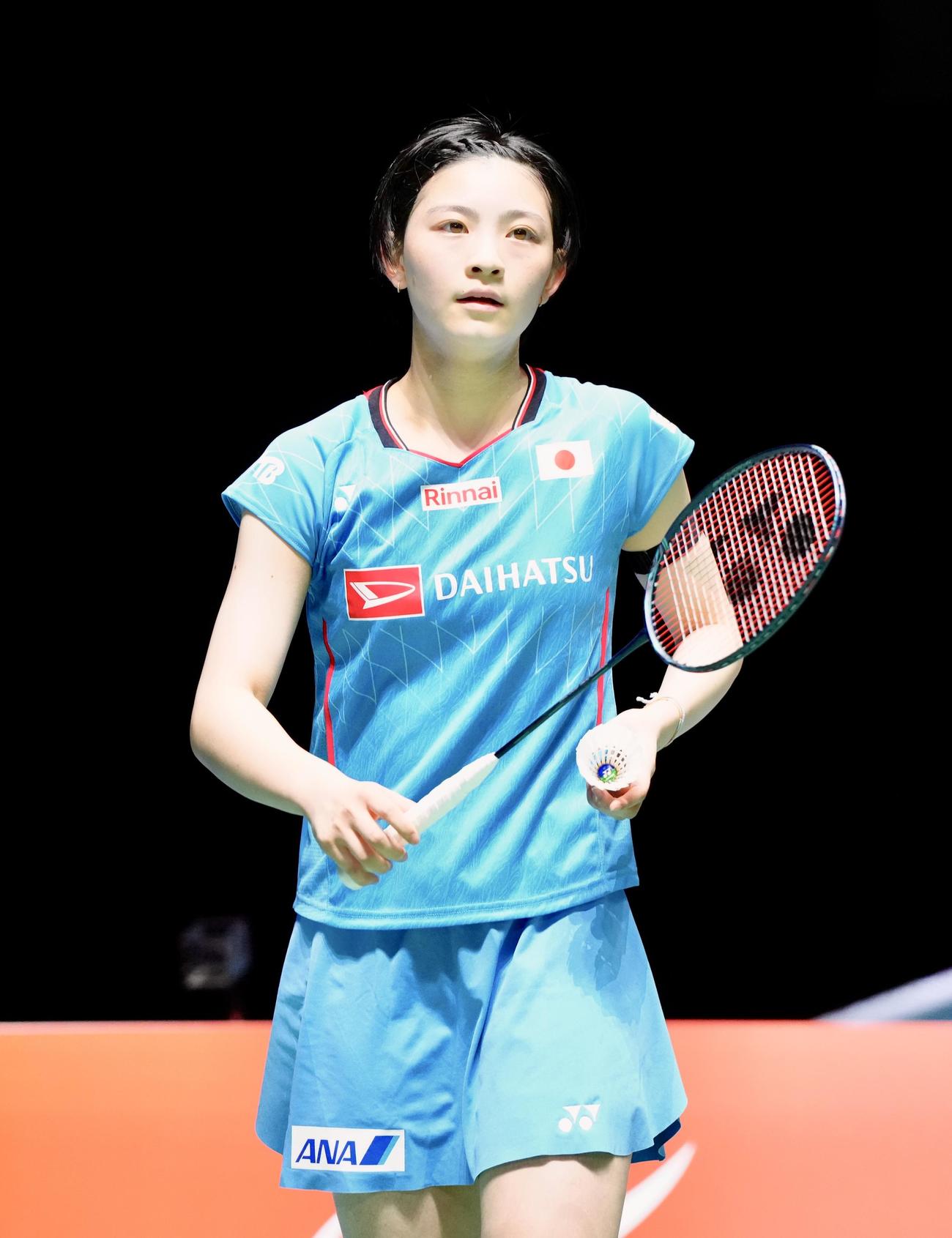 女子シングルス2回戦に臨む宮崎（撮影・江口和貴）