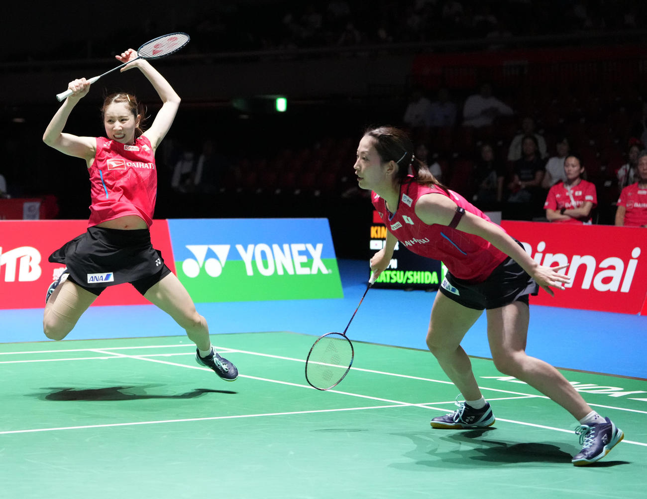 ダイハツジャパンオープン2025　準決勝に進出した女子ダブルスの志田（左）、松山組（撮影・小沢裕）