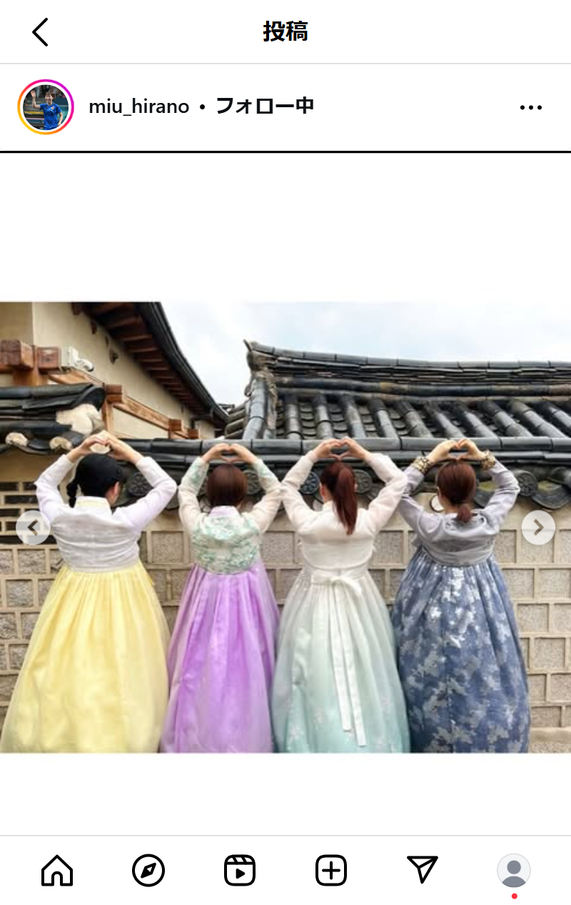 平野美宇のインスタグラムから