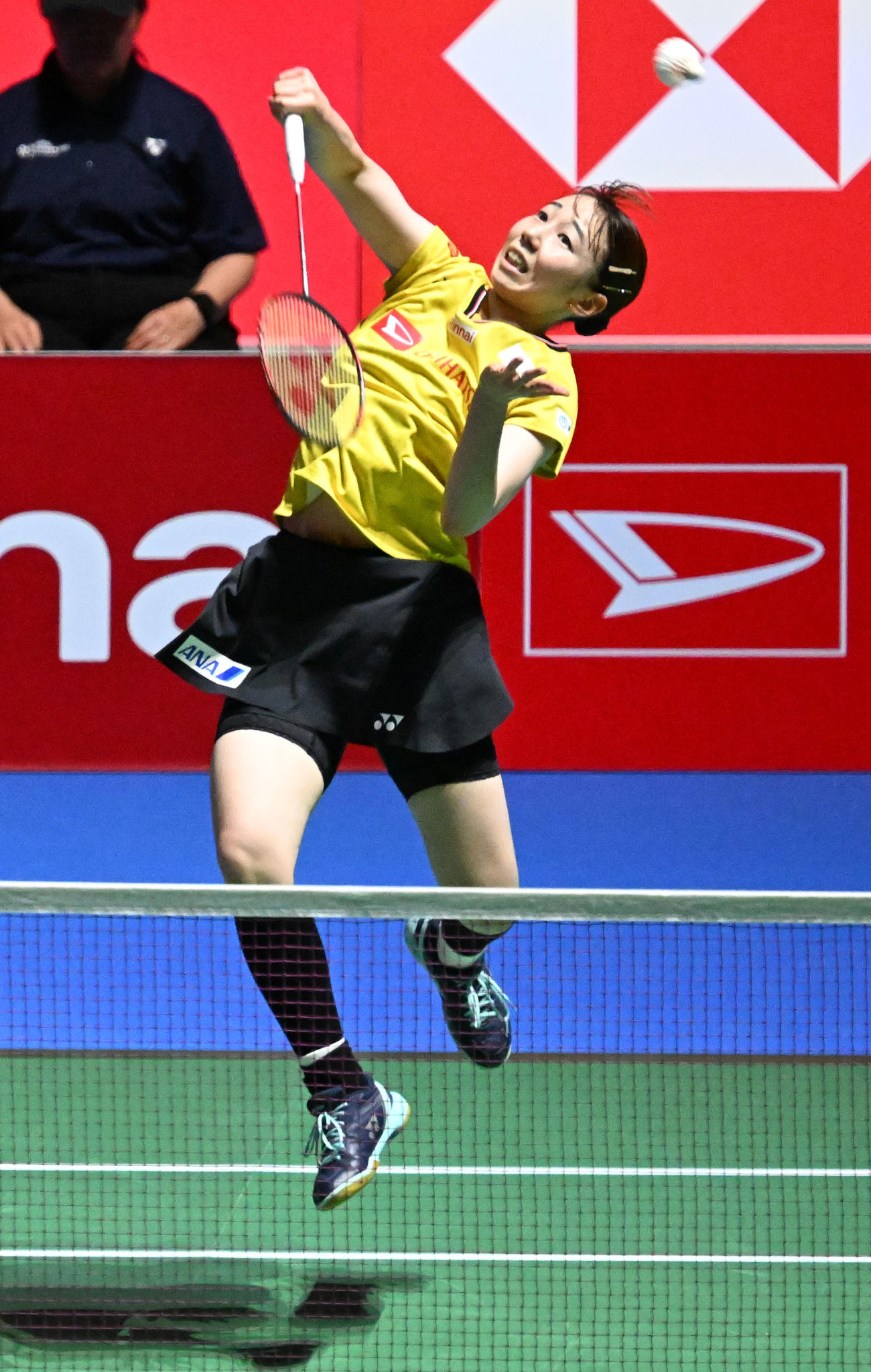 バドミントンジャパンオープン　郡司莉子対アン・セヨン　女子シングルス準決勝でプレーする郡司莉子（撮影・千葉一成）