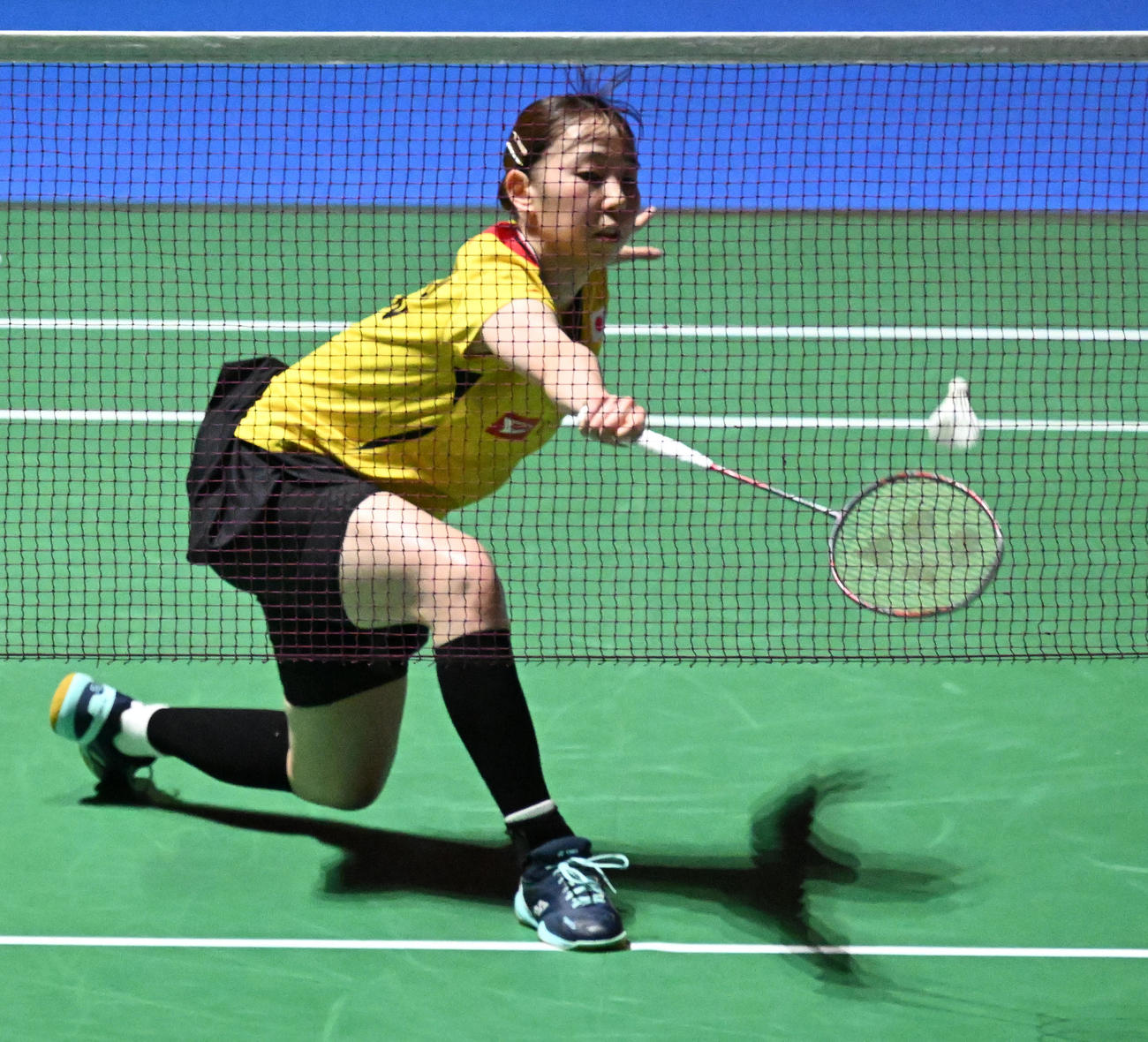 バドミントンジャパンオープン　郡司莉子対アン・セヨン　女子シングルス準決勝でプレーする郡司莉子（撮影・千葉一成）