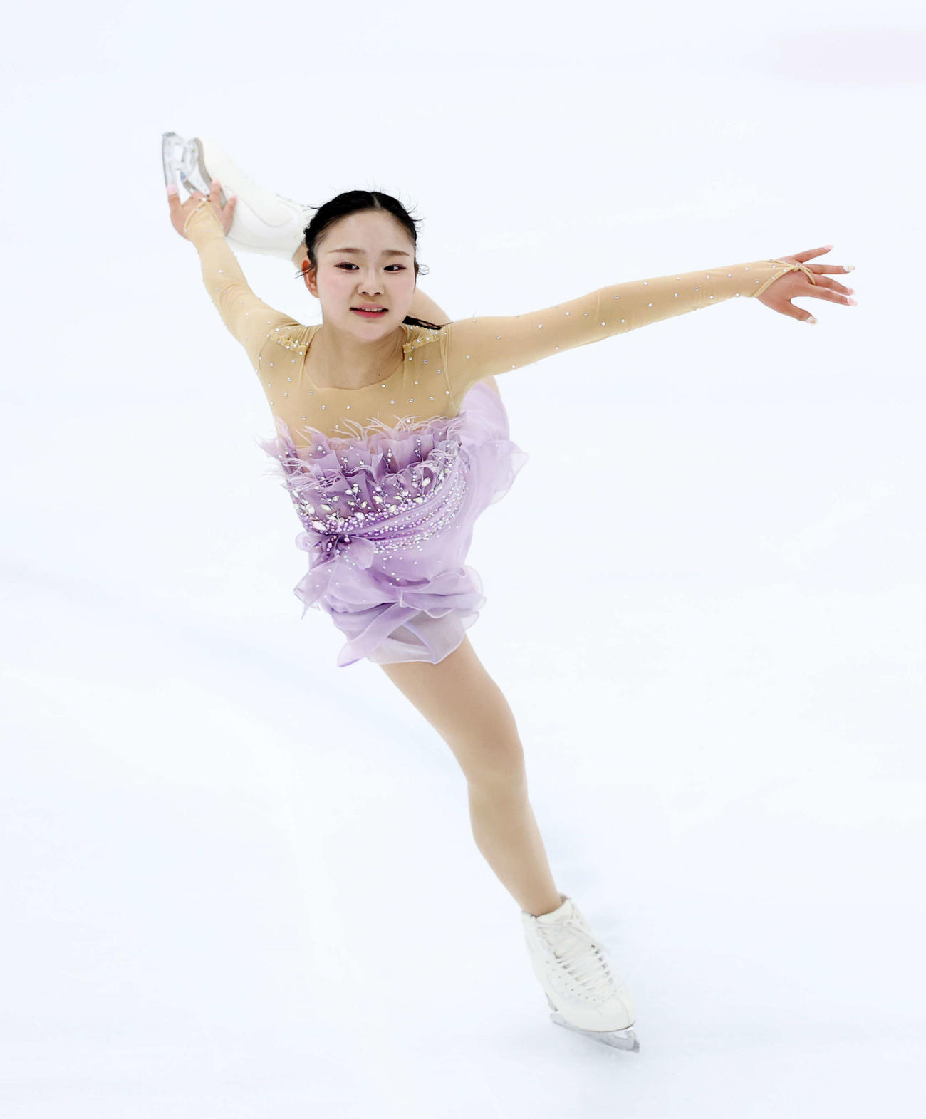 ジュニア女子SPに臨む和田（撮影・鈴木正人）
