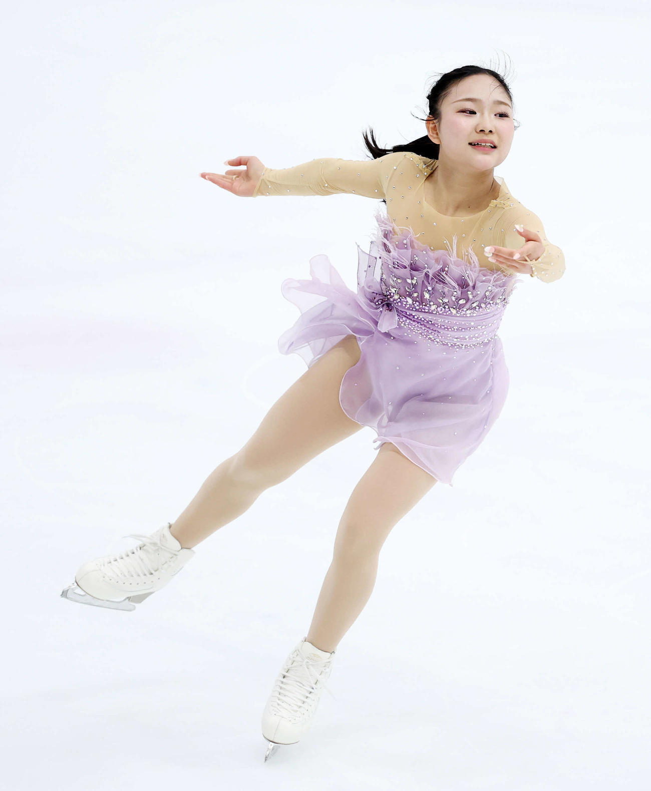 ジュニア女子SPに臨む和田（撮影・鈴木正人）
