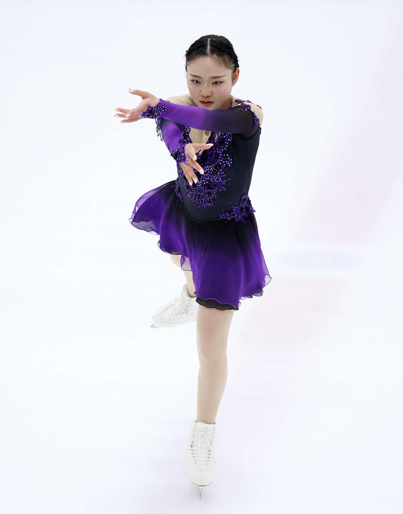 ジュニア女子フリーに臨む和田（撮影・鈴木正人）