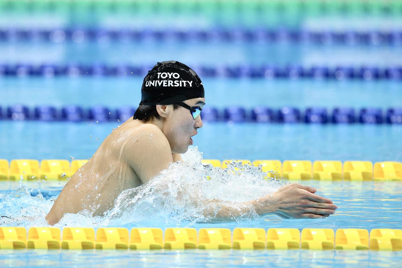 日本選手権の男子400メートル個人メドレー決勝に臨む松下（2025年3月撮影）