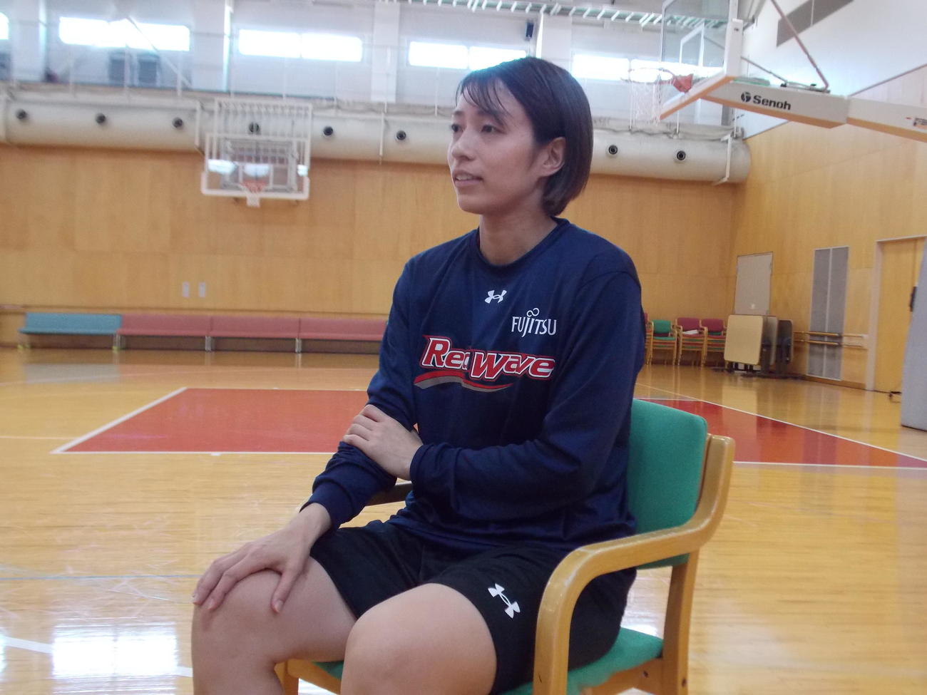 Wリーグの富士通に新加入した前沢澪（撮影・松本航）