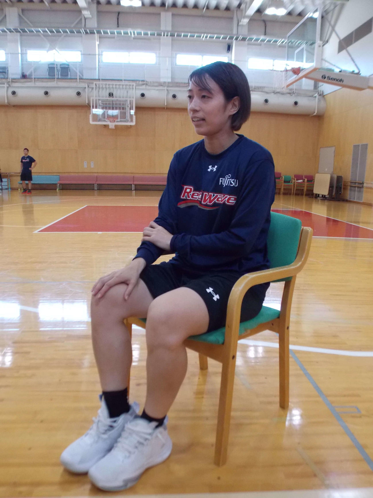 Wリーグの富士通に新加入した前沢澪（撮影・松本航）
