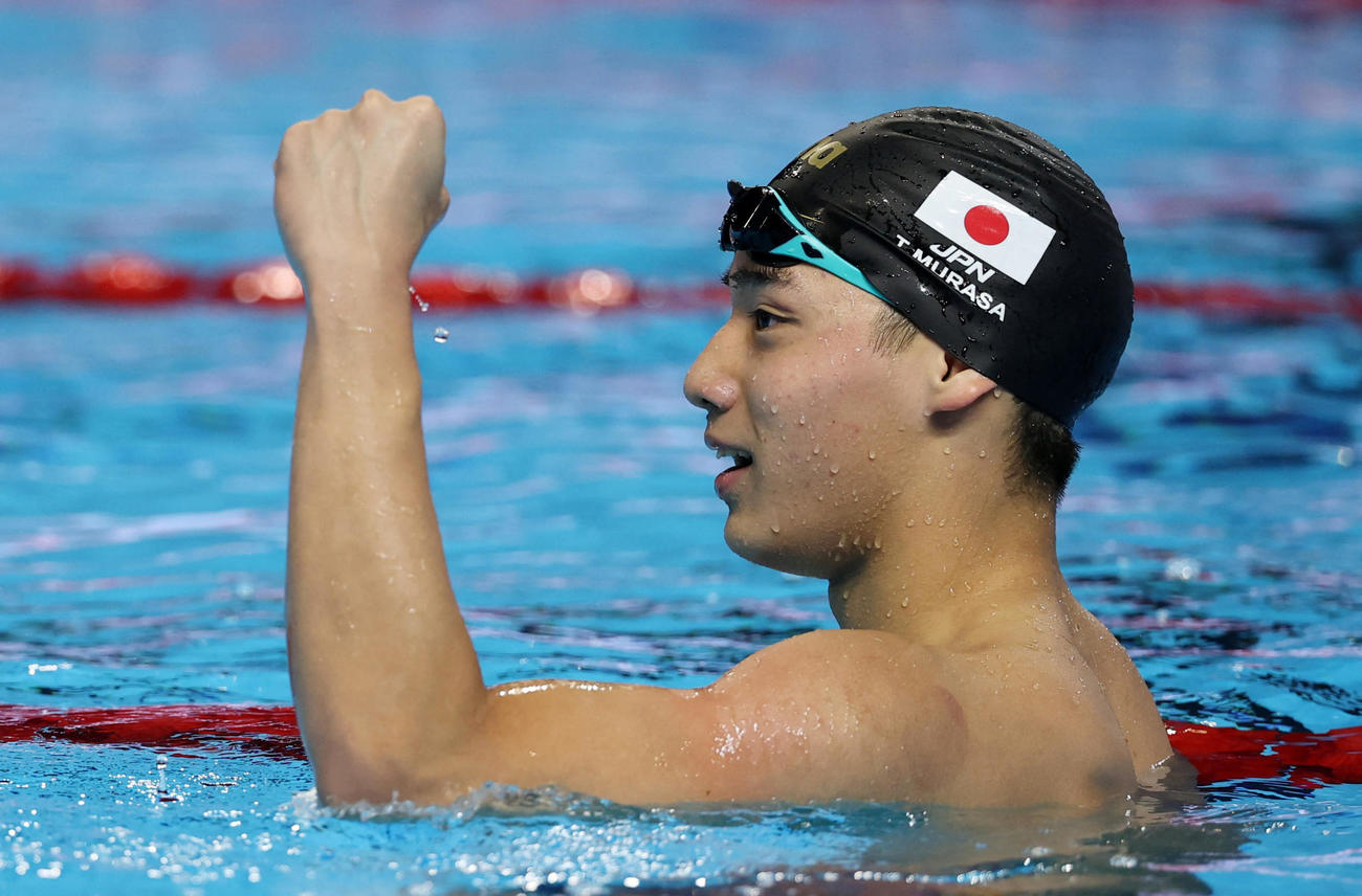 男子200メートル自由形決勝で銅メダルを獲得した村佐達也（ロイター）