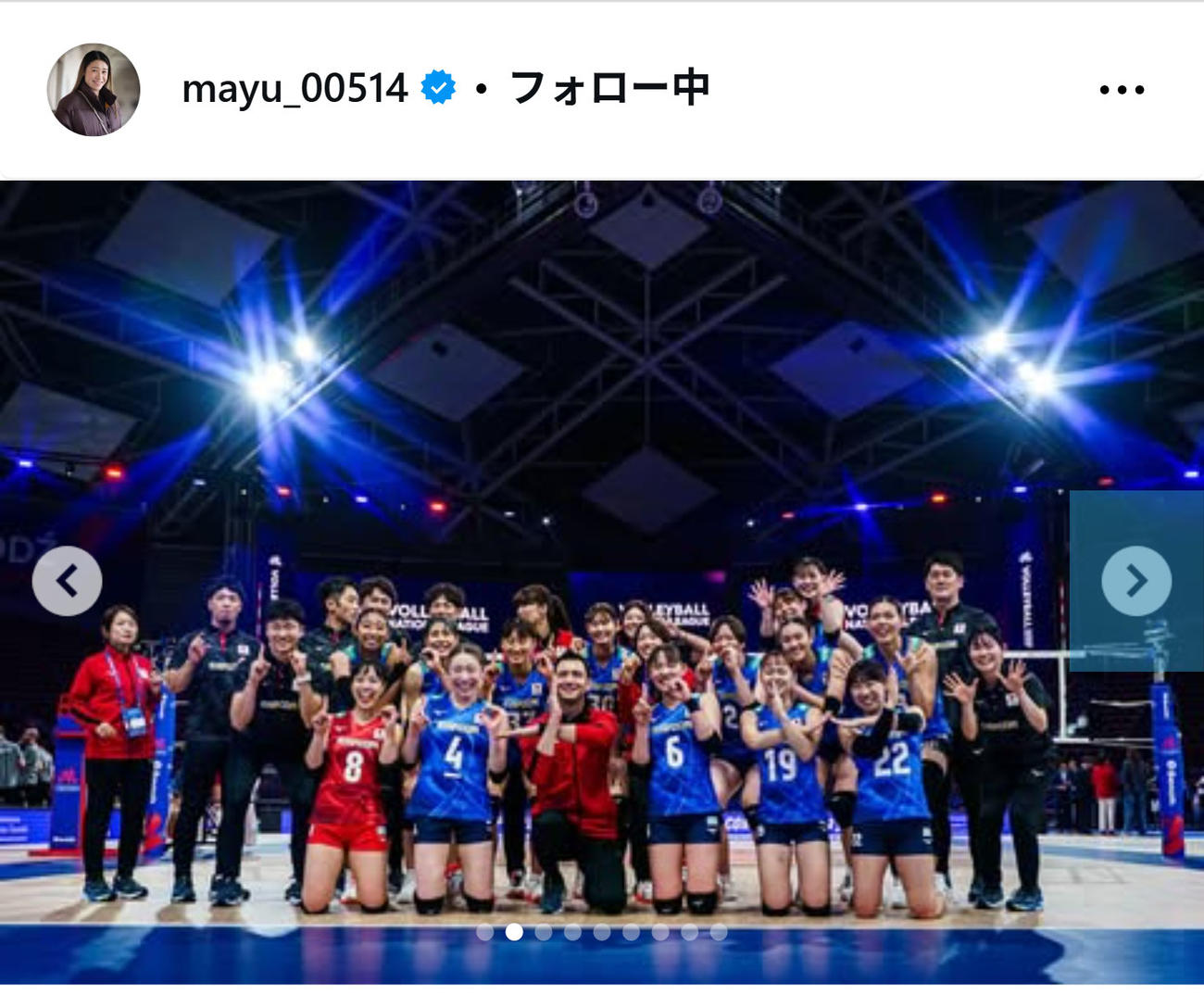 石川真佑のインスタグラムから