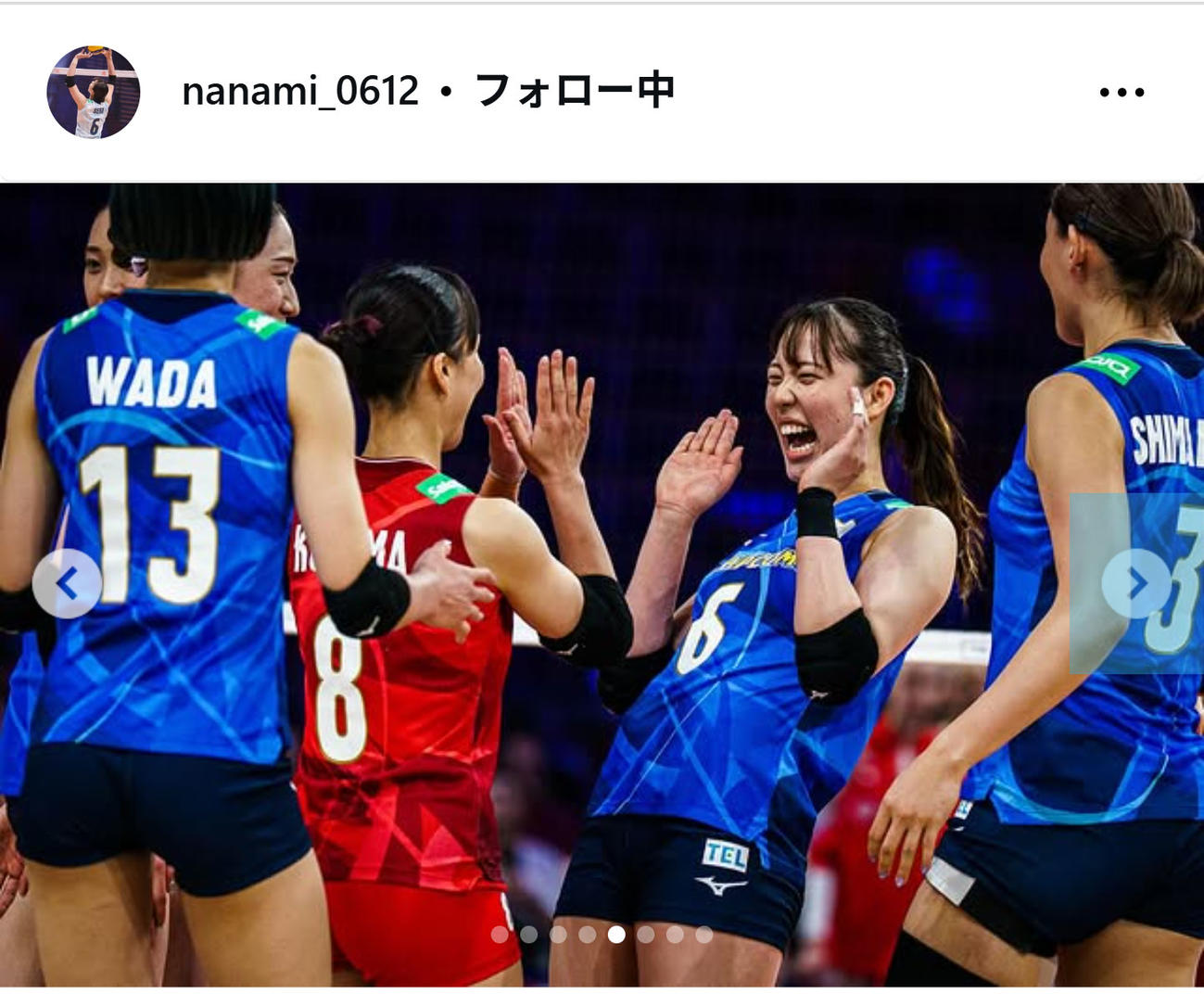 喜び合う関菜々巳（インスタグラムから）