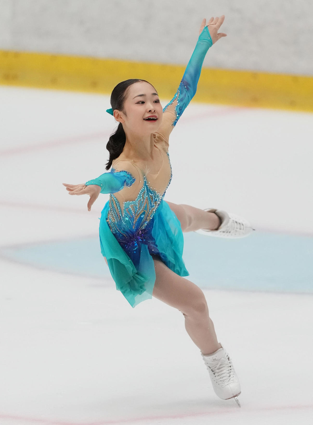 ジュニア女子フリー　演技する島田麻央（撮影・清水貴仁）