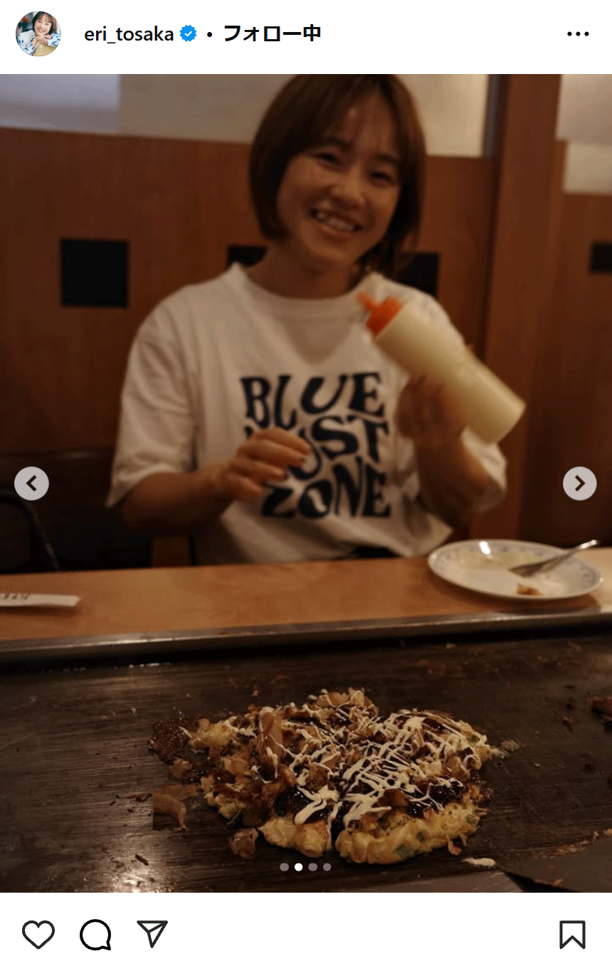 登坂絵莉さんのインスタグラムから