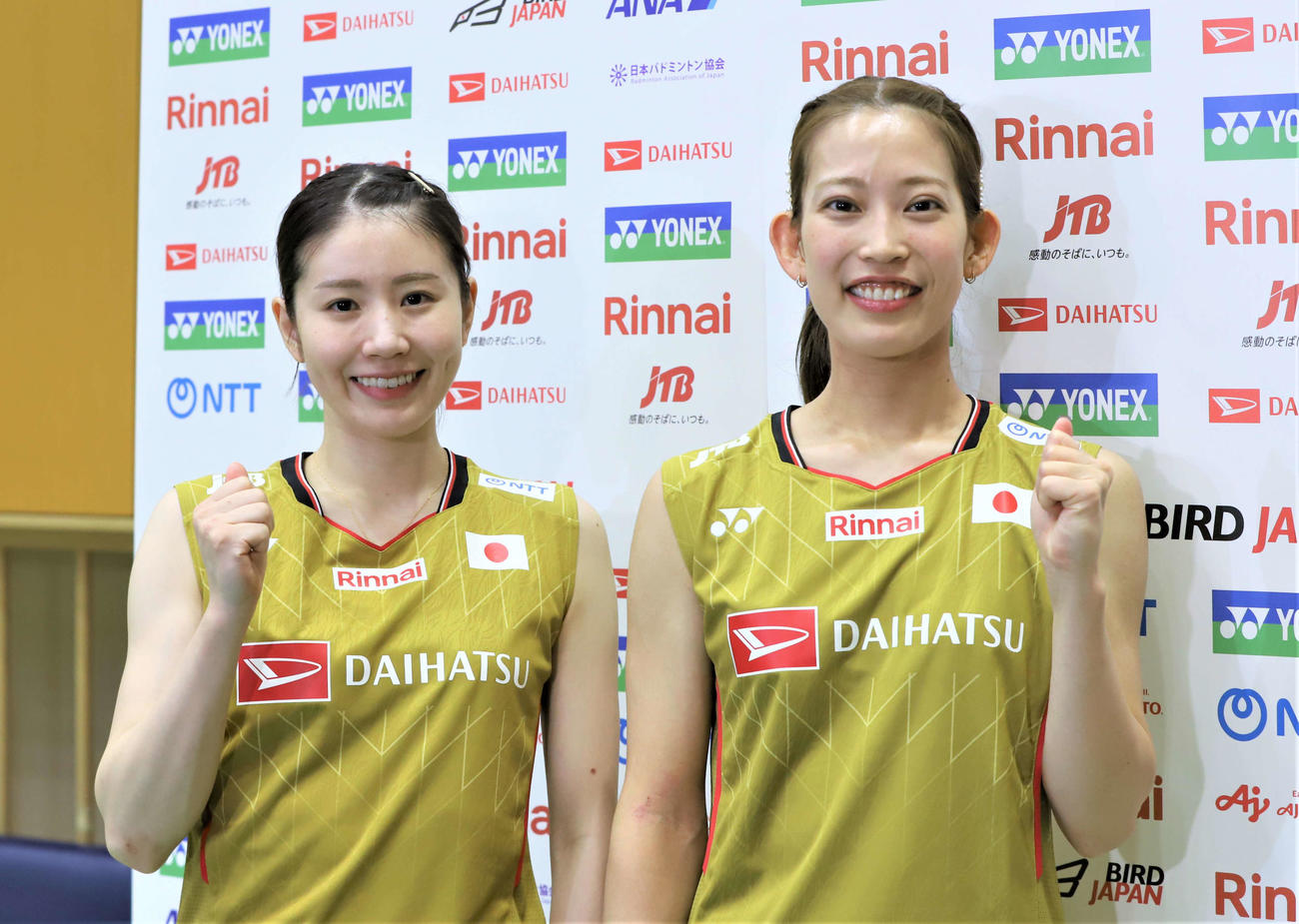 世界選手権へ意気込む志田（左）松山組（撮影・藤塚大輔）