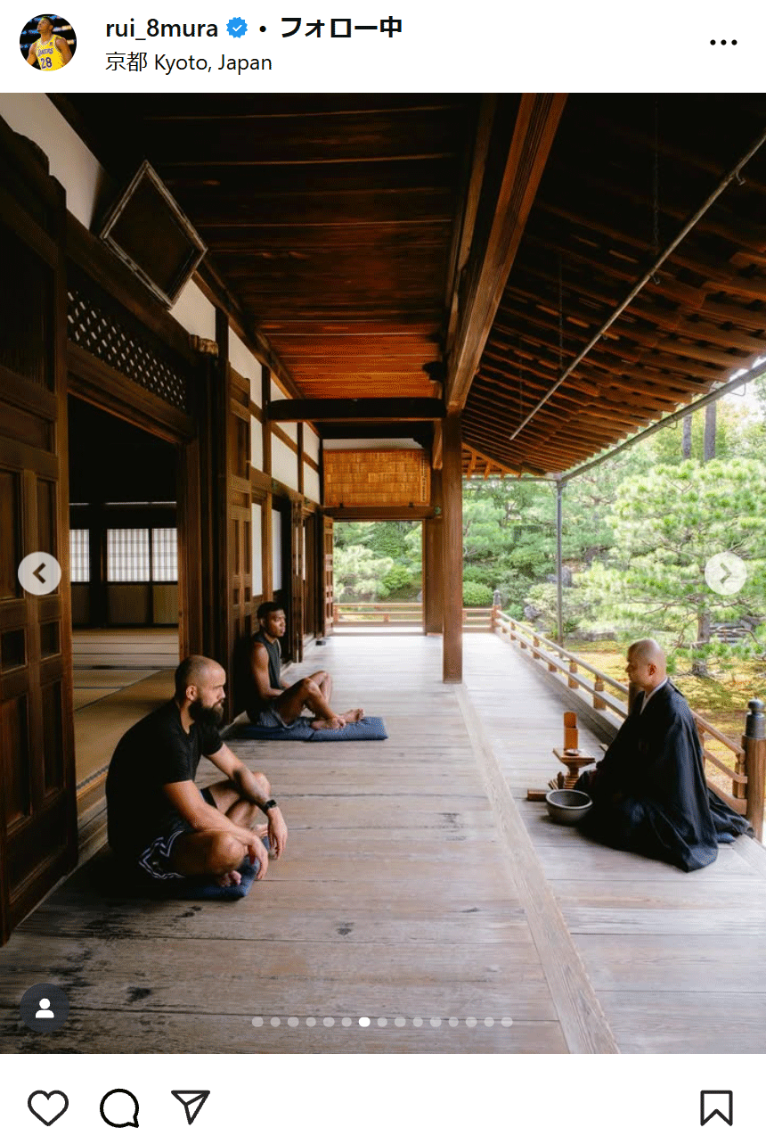 八村塁のインスタグラムから