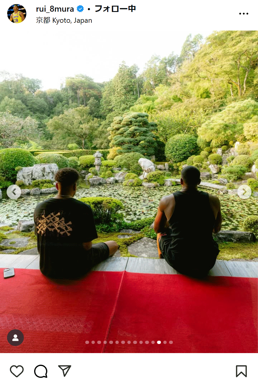八村塁のインスタグラムから