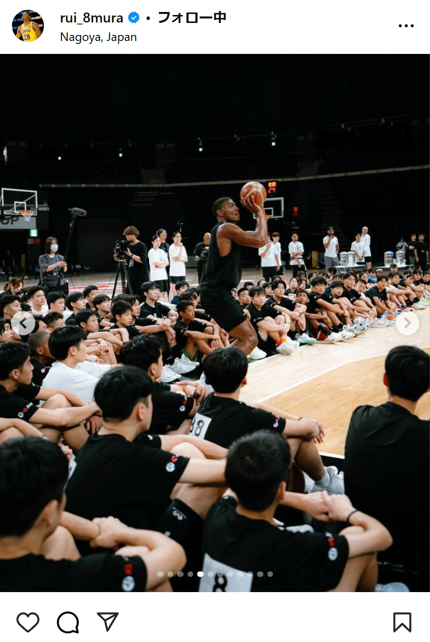 八村塁のインスタグラムから