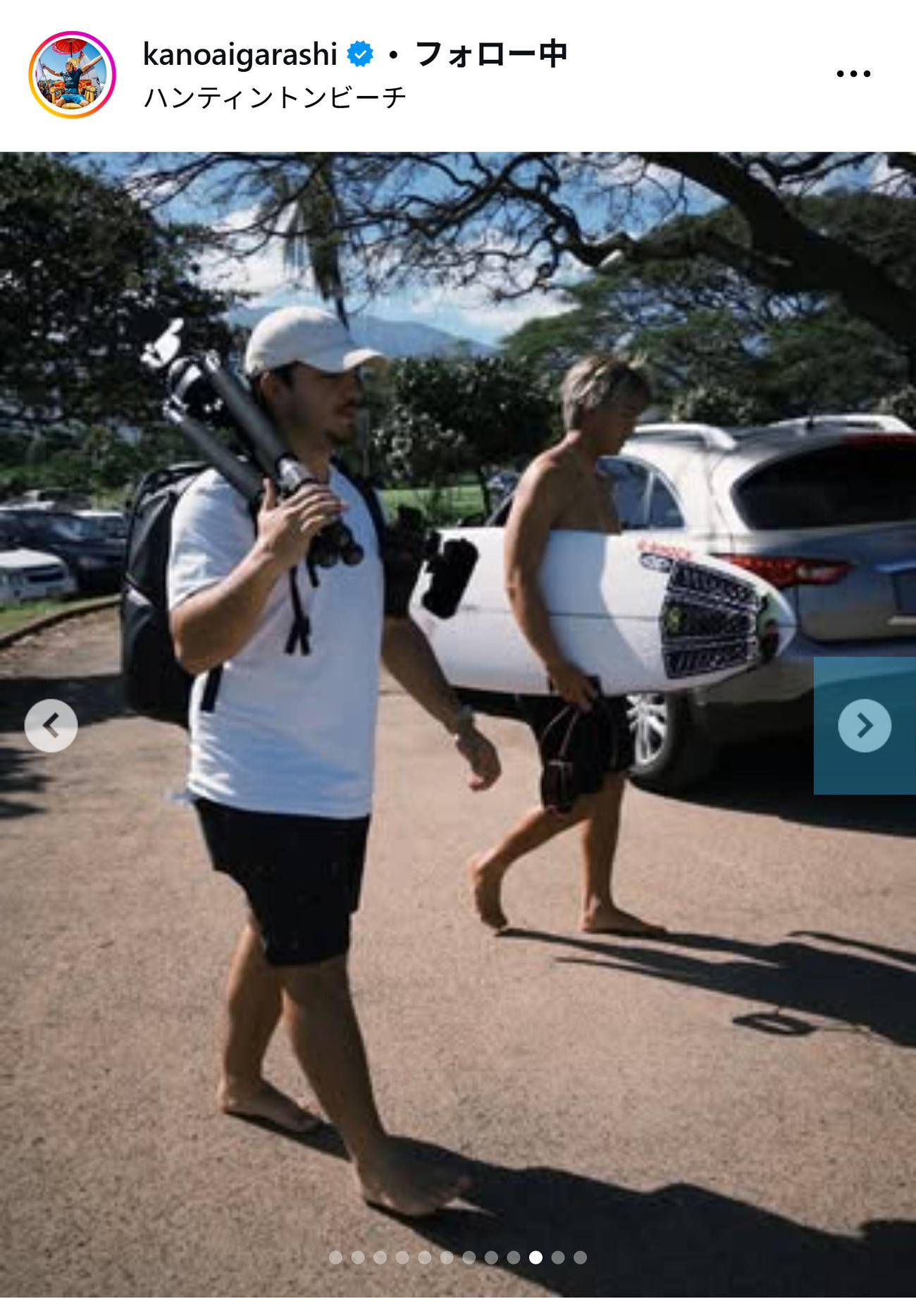五十嵐カノアのインスタグラムから