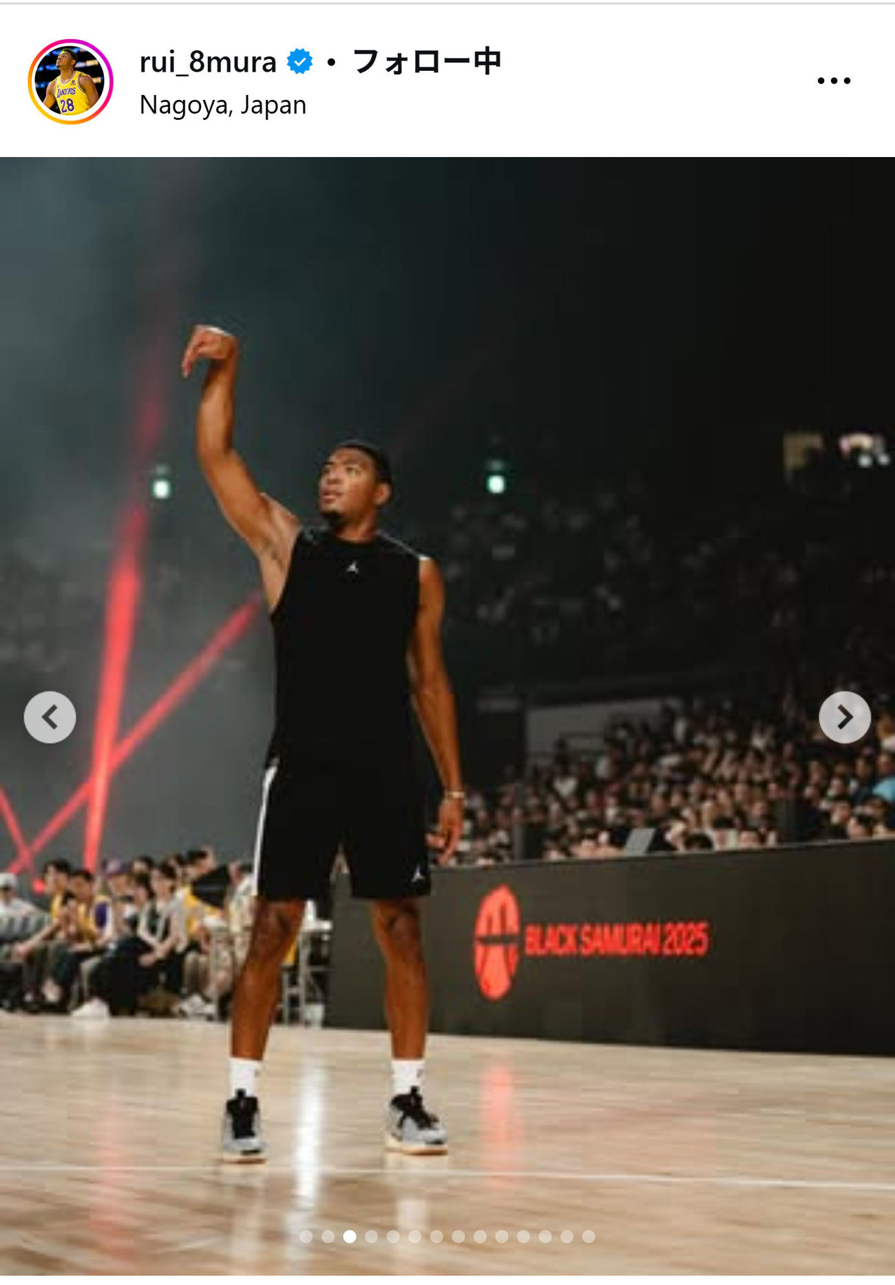 八村塁のインスタグラムから