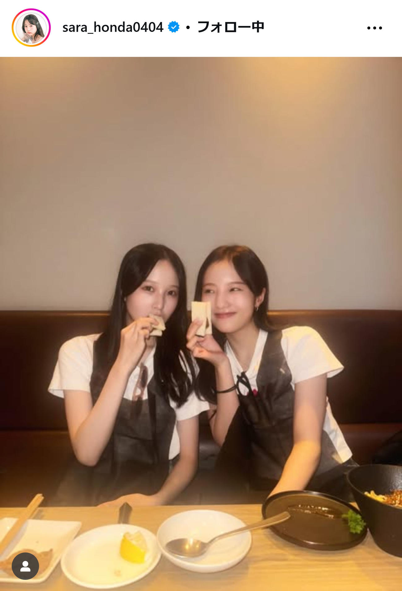 本田紗来のインスタグラムから