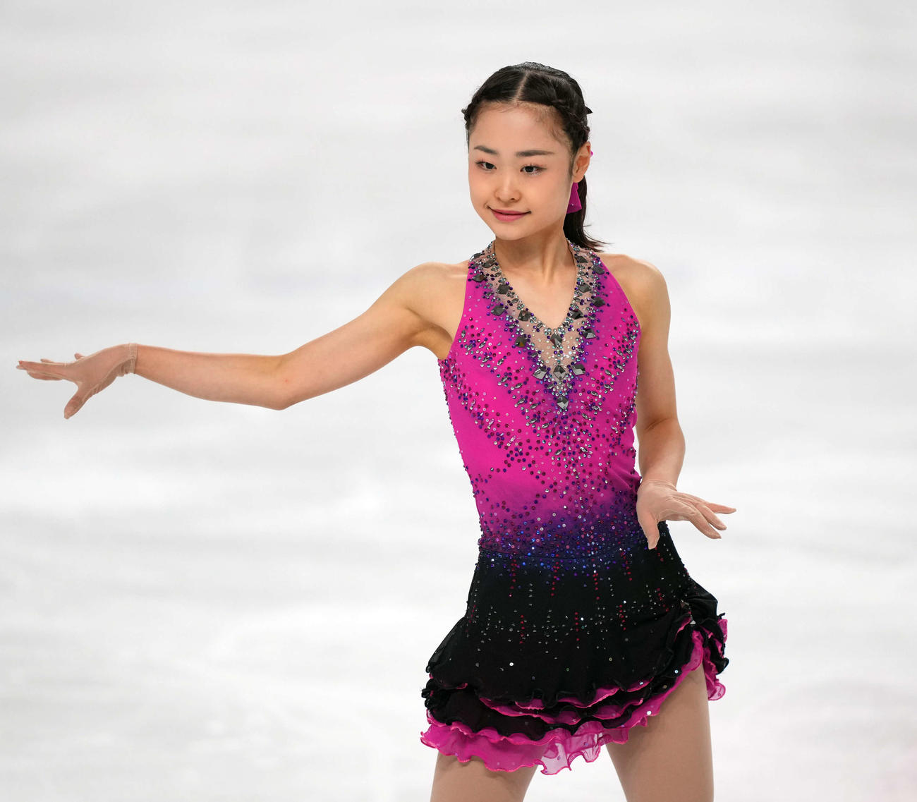 2025東京夏期フィギュアスケート競技会　女子SP　演技する島田（撮影・小島史椰）