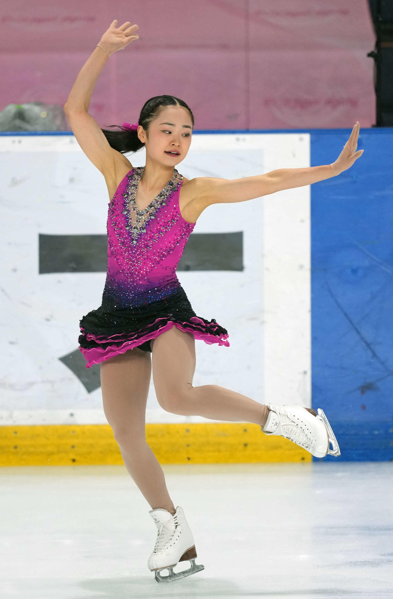 2025東京夏期フィギュアスケート競技会　女子SP　演技する島田（撮影・小島史椰）