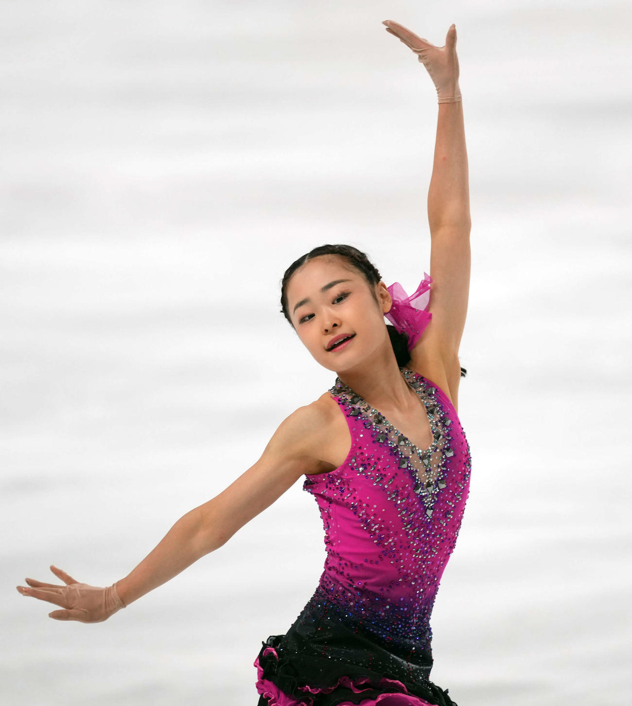 2025東京夏期フィギュアスケート競技会　女子SP　演技する島田（撮影・小島史椰）