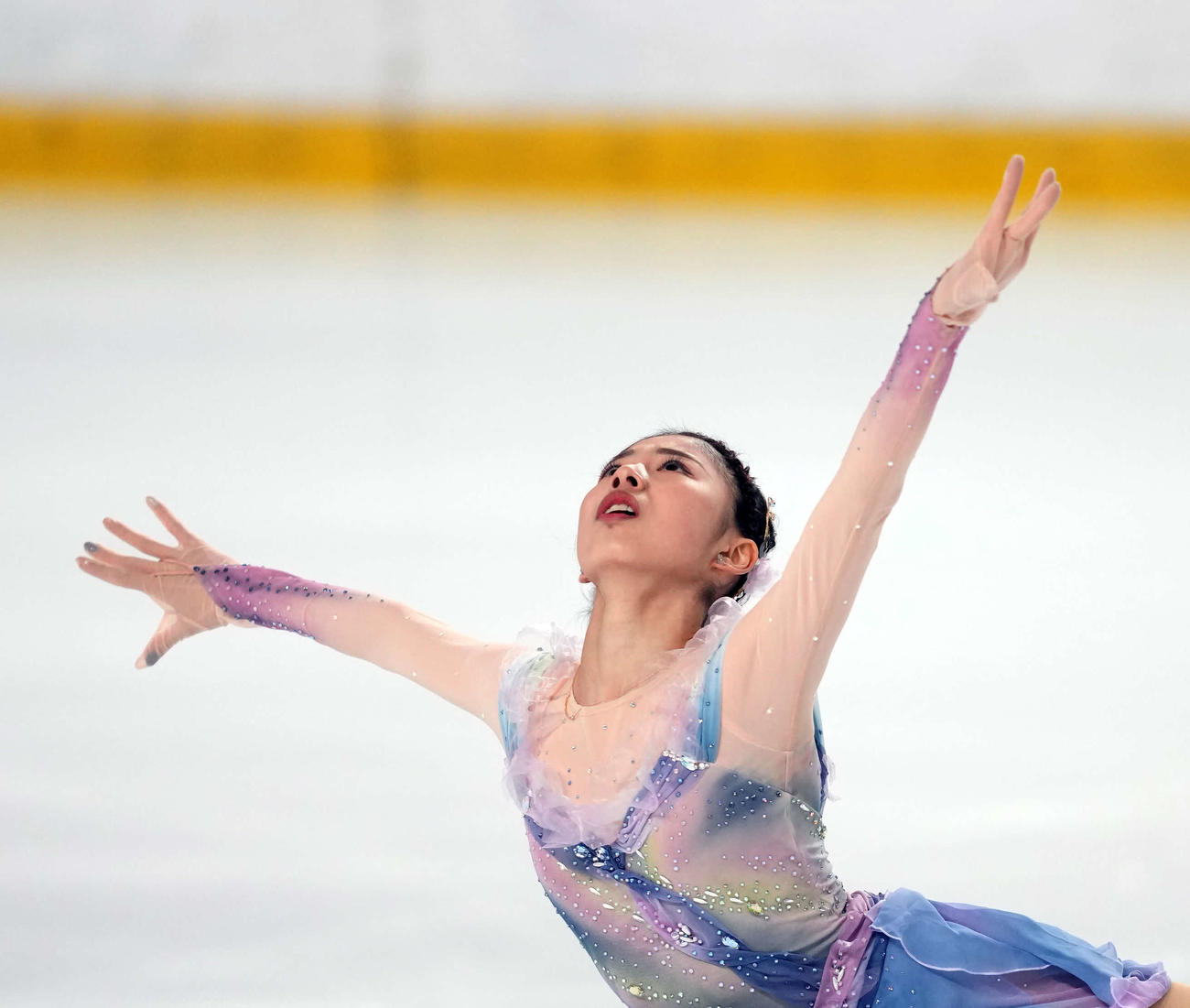 シニア女子SP　演技する住吉（撮影・小島史椰）