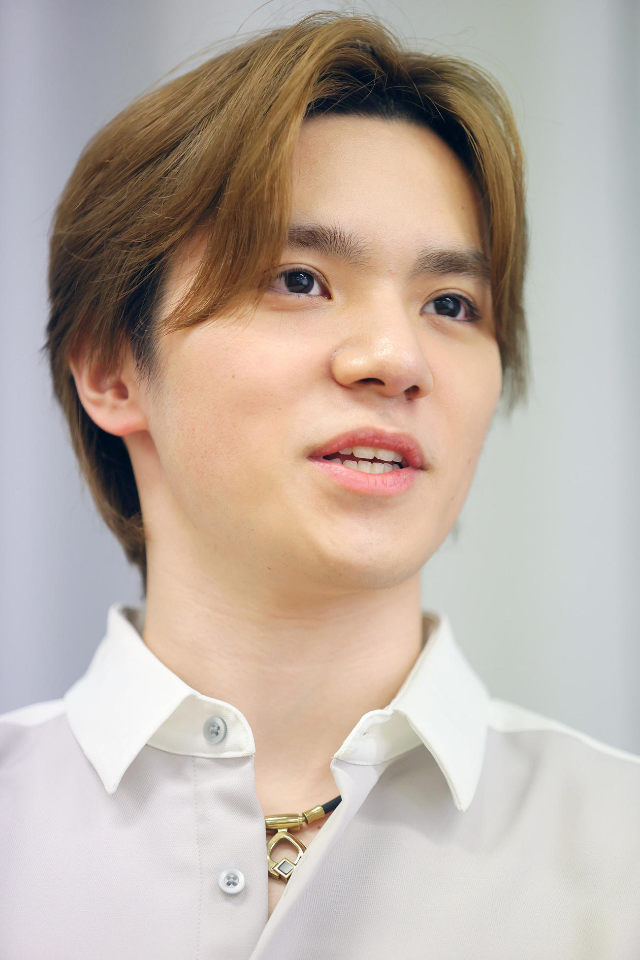 記者会見する宇野昌磨さん（撮影・上山淳一）
