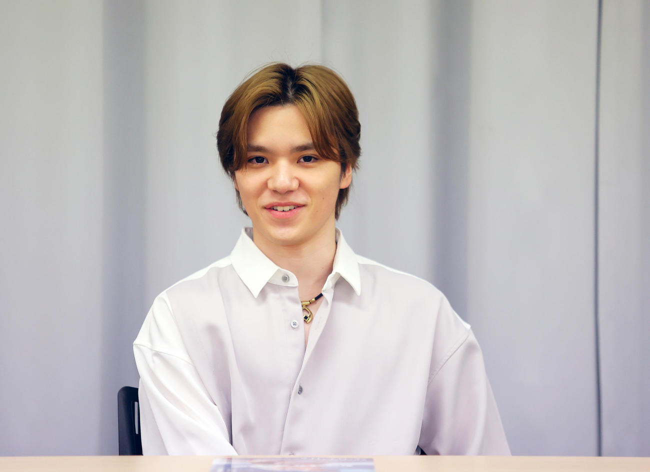 記者会見する宇野昌磨さん（撮影・上山淳一）