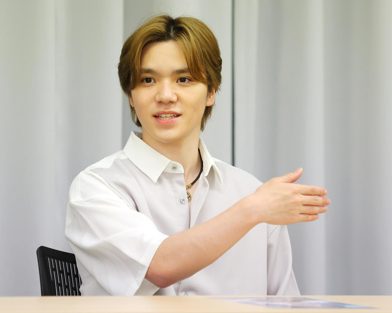 記者会見する宇野昌磨さん（撮影・上山淳一）
