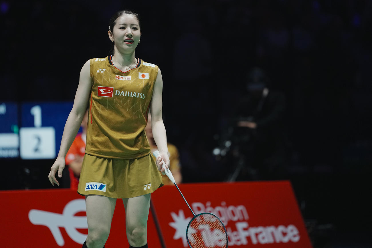 世界選手権女子ダブルスで銅メダルを獲得したシダマツペアの志田千陽（提供：日本バドミントン協会）