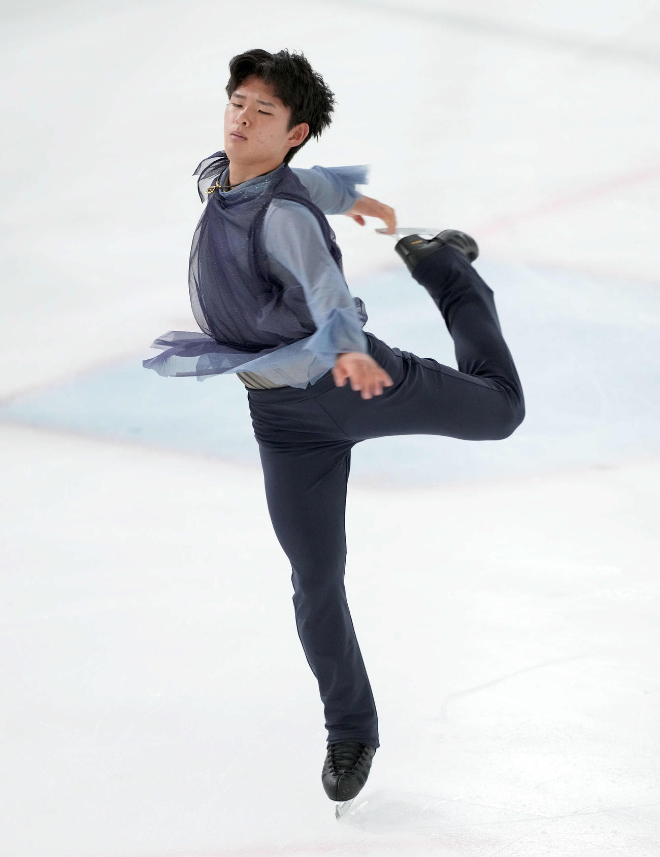 ジュニア男子　フリーの演技を披露する周藤（撮影・たえ見朱実）