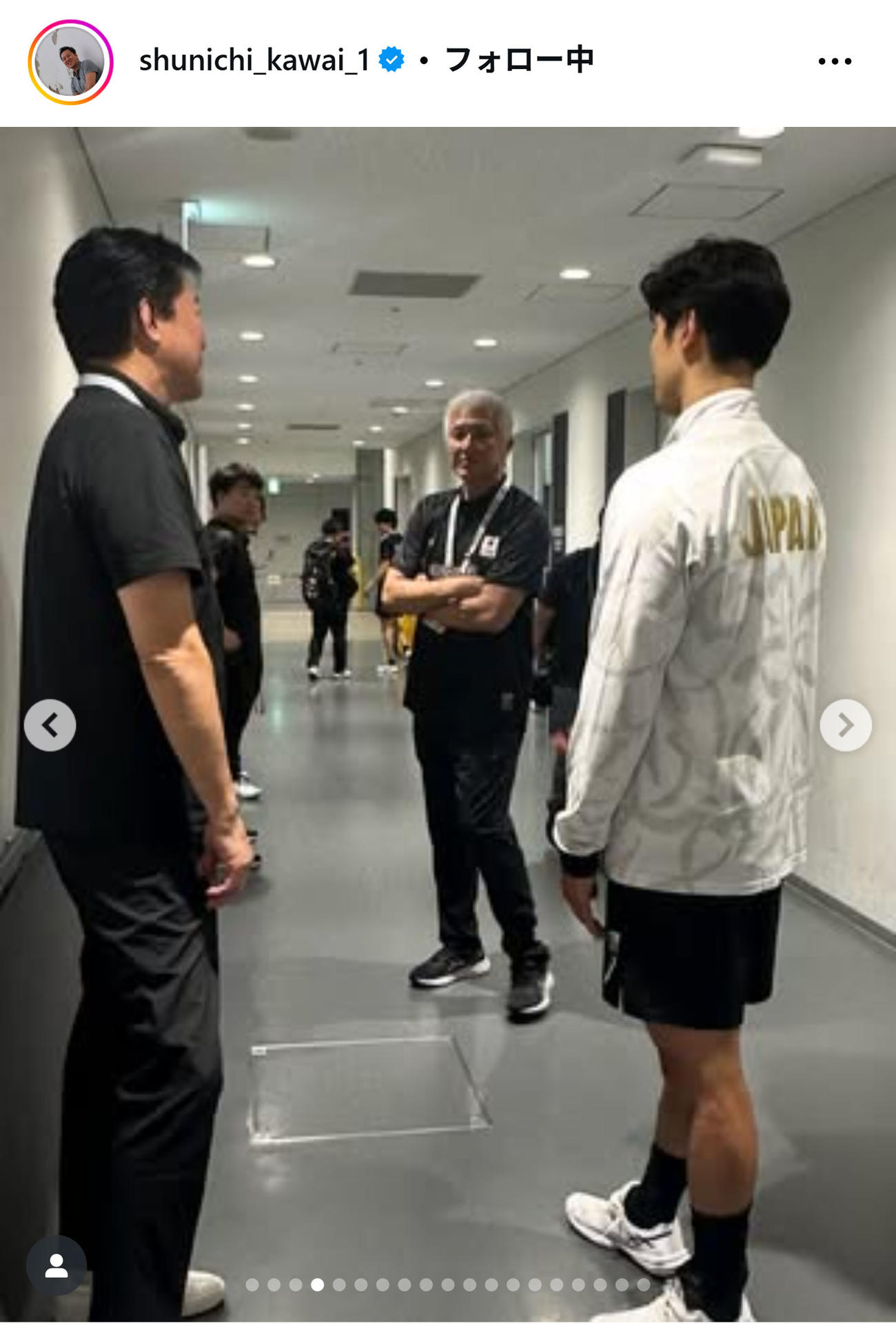 川合俊一会長のインスタグラムから