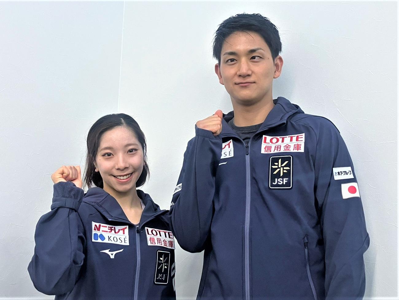 木下グループ杯の開幕前日に取材に応じた三浦（左）木原組（撮影・藤塚大輔）