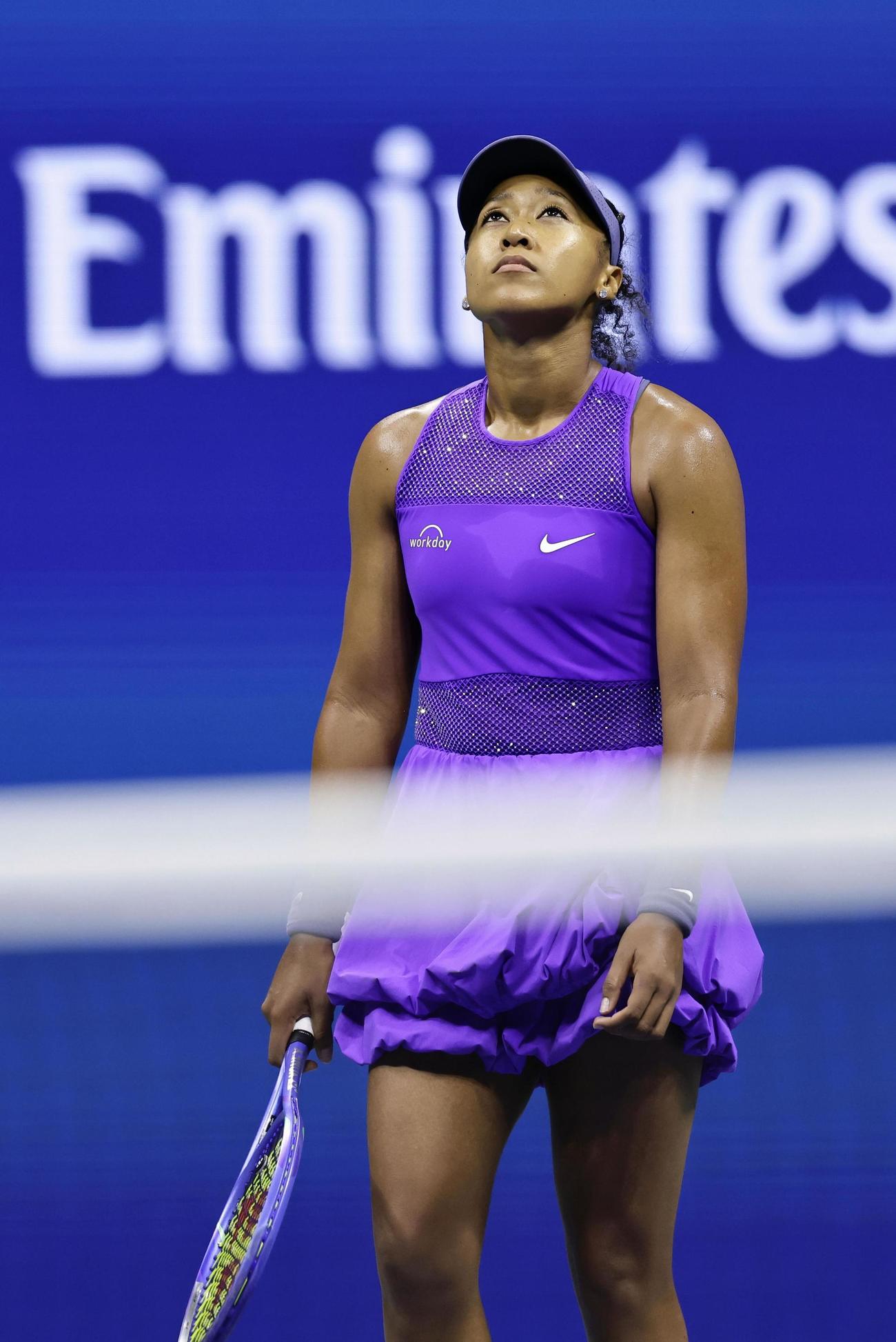 女子シングルス準決勝で敗れた大坂なおみ＝ニューヨーク（共同）