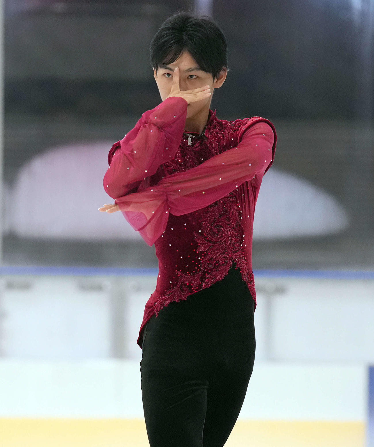 「東京辰巳アイスアリーナ」の開業イベントで演技を披露する蛯原大弥（撮影・たえ見朱実）
